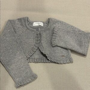 Mayoral Cotton Blend Ruffle  Cardigan Infant Size 12 Months